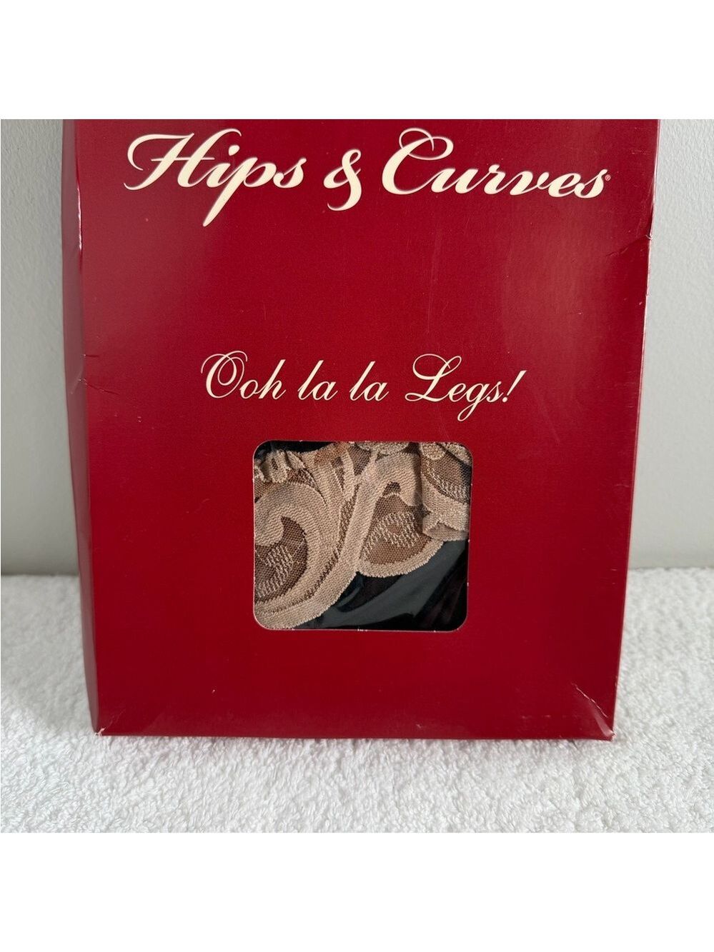 Hips & Curves Ooh La La Legs Sheer Lace Thigh-Highs in Beige